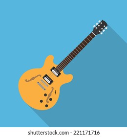 picture of electric guitar, flat style illustration