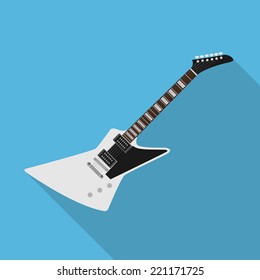 picture of electric guitar, flat style illustration