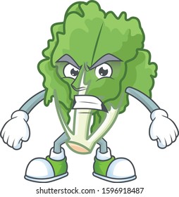 Picture of endive cartoon character with angry face