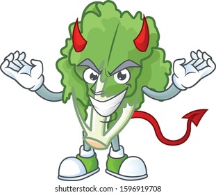 Picture of endive as a Devil cartoon mascot