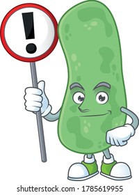 A picture of enterobacteriaceae cartoon character concept holding a sign. Vector illustration