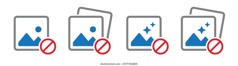 Picture error set icon. Photos error icon, vector illustration