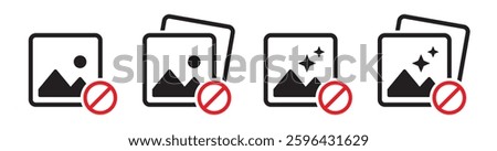 Picture error set icon. Photos error icon, vector illustration