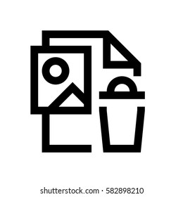 Picture file mini line, icon, background and graphic. The icon is black and white, linear  flat, vector, pixel perfect, minimal, suitable for web and print. 