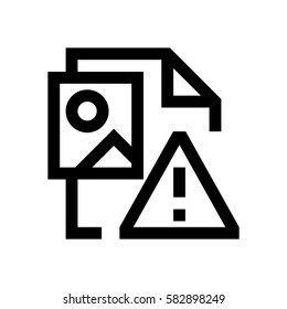 Picture file mini line, icon, background and graphic. The icon is black and white, linear  flat, vector, pixel perfect, minimal, suitable for web and print. 