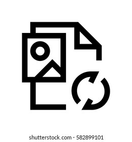 Picture file mini line, icon, background and graphic. The icon is black and white, linear  flat, vector, pixel perfect, minimal, suitable for web and print. 