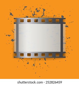 Picture film frame  in the background of splashes paint. Vector  version EPS 10, contains transparency and blend modes.