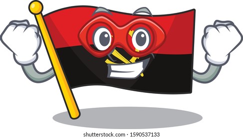A picture of flag angola Scroll dressed as a Super hero