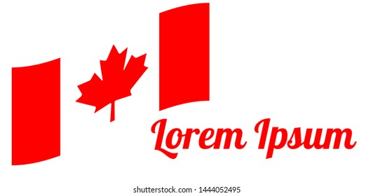 In the picture, the flag of Canada with the text, you can enter your text, national symbols, the state, the country.