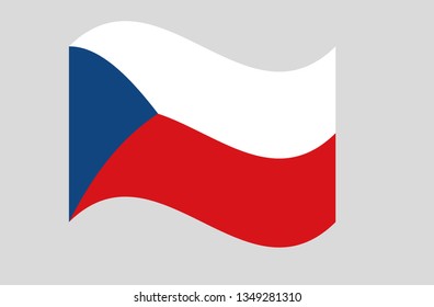 In the picture the flag of the Czech Republic, the flag state, state symbols, national symbols, the flag is curved.