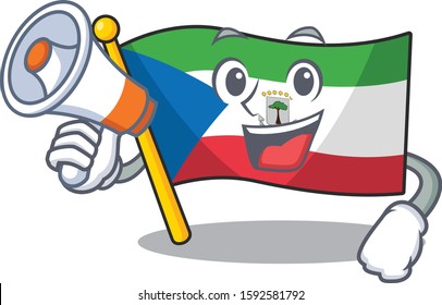 a Picture of flag equatorial guinea Scroll holding a megaphone
