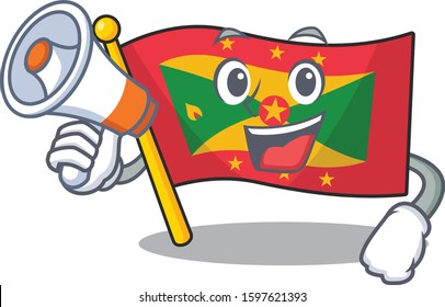 a Picture of flag grenada Scroll holding a megaphone