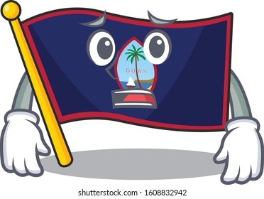 A picture of flag guam showing afraid look face