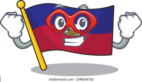 A picture of flag haiti Scroll dressed as a Super hero