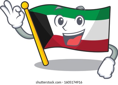 A picture of flag kuwait making an Okay gesture