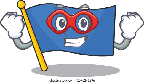 A picture of flag micronesia Scroll dressed as a Super hero