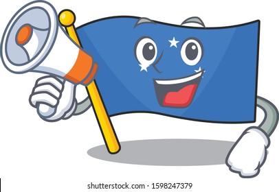a Picture of flag micronesia Scroll holding a megaphone
