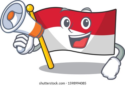 a Picture of flag monaco Scroll holding a megaphone