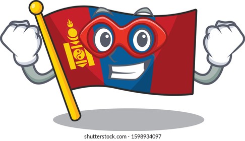 A picture of flag mongolia Scroll dressed as a Super hero