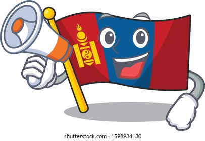 a Picture of flag mongolia Scroll holding a megaphone