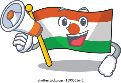 a Picture of flag niger Scroll holding a megaphone