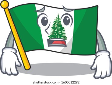 A picture of flag norfolk island showing afraid look face