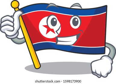 A picture of flag north korea Scroll dressed as a Super hero