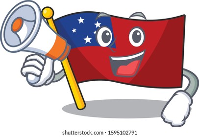 a Picture of flag samoa Scroll holding a megaphone