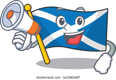 a Picture of flag scotland Scroll holding a megaphone