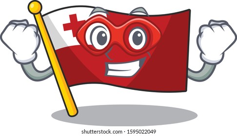 A picture of flag tonga Scroll dressed as a Super hero