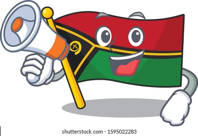 a Picture of flag vanuatu Scroll holding a megaphone