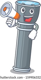 a Picture of flashlight Scroll holding a megaphone