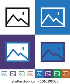 Picture Flat minimal icon vector