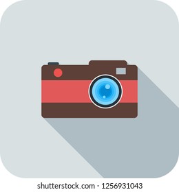 Picture flat multi color long shadow icon.