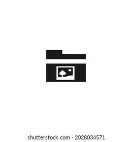 picture folder black icon isolated white background, for web, app, and presentation 