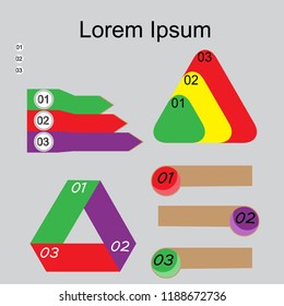 In the picture four infographics in the form of triangles, squares, arrows. Infographics for text, infographics for a site, presentations, business projects.
