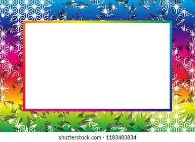 Picture frame, Autumn forest landscape, Bamboo leaves