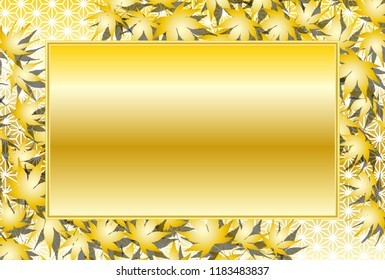Picture frame, Autumn forest landscape, Bamboo leaves