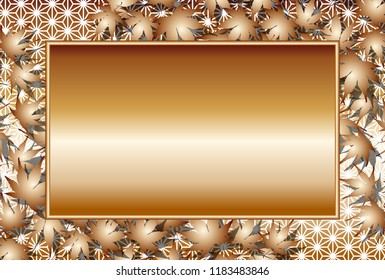 Picture frame, Autumn forest landscape, Bamboo leaves
