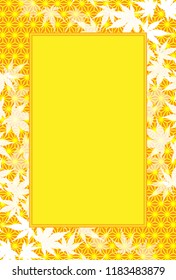 Picture frame, Autumn forest landscape, Bamboo leaves