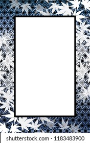Picture frame, Autumn forest landscape, Bamboo leaves