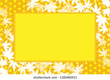 Picture frame, Autumn forest landscape, Bamboo leaves