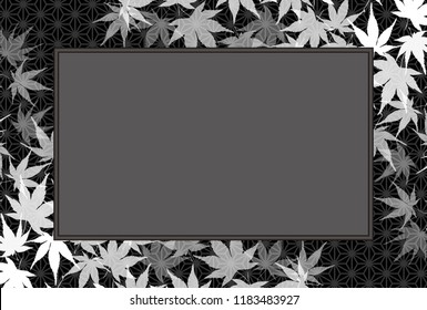 Picture frame, Autumn forest landscape, Bamboo leaves