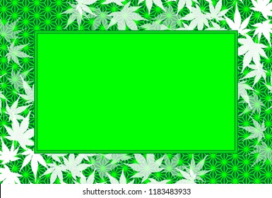 Picture frame, Autumn forest landscape, Bamboo leaves