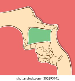 picture frame design by hand concept vector