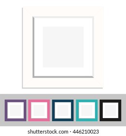 Picture frame design vector for image or text with different colors