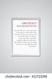 Picture frame design. Frame and white wall. Vector for image