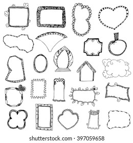 picture frame drawing designs vector set on white isolated