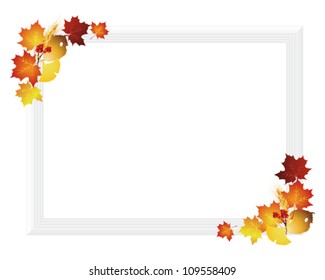 picture frame with fallen leaves