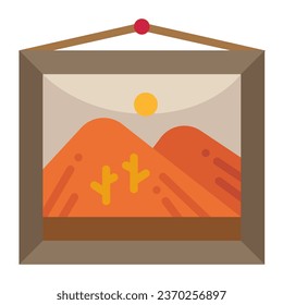 icono plano del marco de imagen, vector e ilustración
